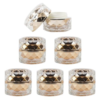LXLK 96 Pcs 7g/7ml Gold Cream Container Plastic Diamond Shape Cosmetic Jars Empty Refillable Sample Containers Pot for Lotion Lip Balm Eye Shadow Nails Powder Paint Jewelry Earrings