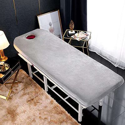 0.8"/1.6"/2.4" Thickness Massage Table Topper with Elastic Bands,Spa Bed Topper Foam Pad for Beauty Salon,Non-Slip Lash Bed Cushion Only,Square/Round/Trapezoidal Head,Gray 6cm,R 70x190cm