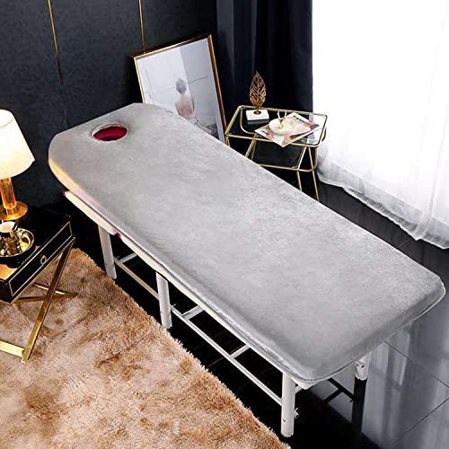 0.8"/1.6"/2.4" Thickness Massage Table Topper with Elastic Bands,Spa Bed Topper Foam Pad for Beauty Salon,Non-Slip Lash Bed Cushion Only,Square/Round/Trapezoidal Head,Gray 6cm,R 70x190cm