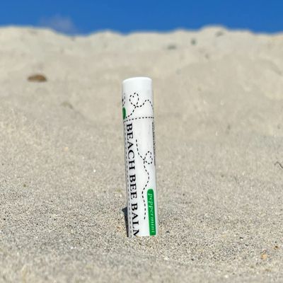 Beach Bee Balm Natural Lip Care - Organic Beeswax, Coconut & Olive Oil Blend - Handcrafted & Sustainable - Made in San Diego - Wholesome, Moisturizing Lip Balm (Peppermint Balm, 10-Pack)