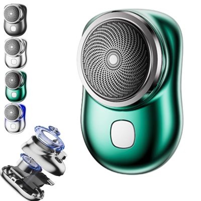 Minirazor Unbeatable Shave Even on The Go, Vementa Minirazor, Pocket Size Portable Shaver Wet and Dry Mens Razor USB Rechargeable, Easy One-Button Use Suitable for Home, Car (Green)