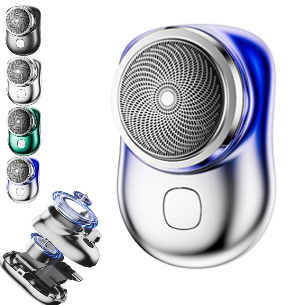 Minirazor Unbeatable Shave Even on The Go, Vementa Minirazor, Pocket Size Portable Shaver Wet and Dry Mens Razor USB Rechargeable, Easy One-Button Use Suitable for Home, Car (Gradient Blue)