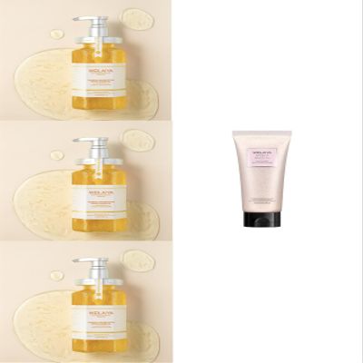 3X Weilaiya Calendula Shower Gel 450mL each+Free Weilaiya Pecan Niacinamine Bright Smooth Body Scrub 200mL