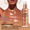 AbluFirst 4 Colors Shimmer Body Oil Face Glitter Summer Body Moisturizing Light Shimmering Glow Non-Sticky Party Luminizer and Illuminator Smooth (3.38 Fl Oz Pack of 1, Rose Gold) view 3