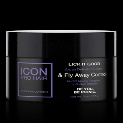 ICON PRO HAIR NYC PARIS LONDON LICK IT GOOD Argan Definition Cream & Fly Away Control UV & Thermal Heat Protect