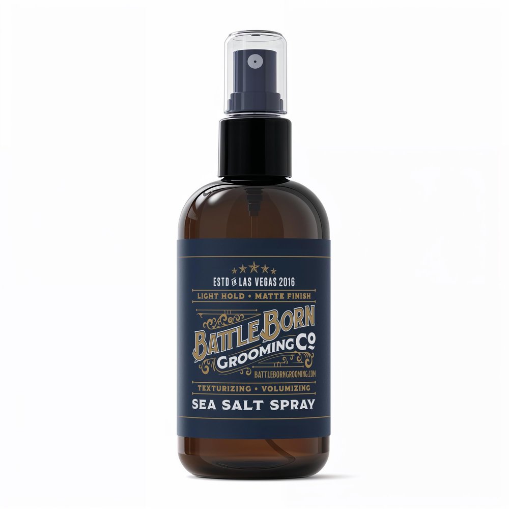 Battle Born Grooming Co Sea Salt Spray (8 fl oz)  Natural, Vegan, Texturizing Spray for Effortless Beach Hair & Waves  Adds Volume, Texture, and Thickness  Unisex