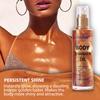 AbluFirst Shimmer Body Oil 100ml Face Glitter Summer Body Moisturizing Light Shimmering Glow Non-Sticky Party Luminizer and Illuminator Smooth (3.38 Fl Oz Pack of 1, Bronze Gold) view 3