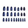 FRUJCDKI Deep Blue Full Diamond Press on Nails Coffin Rhinestones Fake Nails Full Cover Bling Acrylic French False Nails for Women and Girls 24PCS view 4