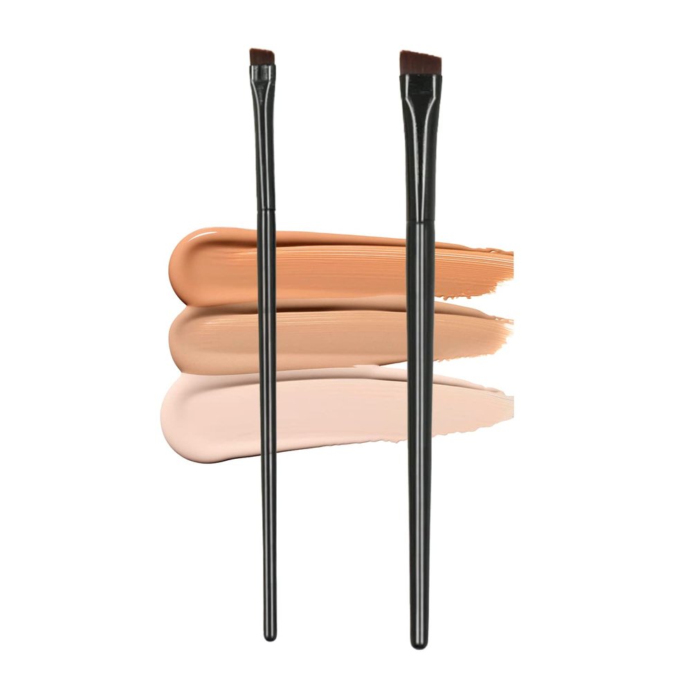 Ksvsonrvi Blade Eyeliner Brush + Eyebrow Brush Set, 2 Pack Fine Angled Eyebrow Tinting Brushes Ultra Thin Flat Eyeliner Makeup Brush Cosmetic Tool