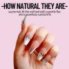 Nail Meow Press on Nails Medium Length- MoonlightLuxury Reusable Seven Layers Gel UV Finish Fake Nail Tips, Handmade White False Nail Art with Design by Licensed Manicurist view 2