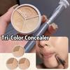 Tri-Color Concealer, Moisturizing & Long Lasting, 3 IN 1 Color Correcting Concealer Cream Concealer Contour & Highlight, Conceals Dark Circles Blemish, Travel Size Makeup Concealer Contour Palette (B) view 2