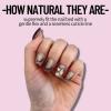 Nail Meow Press on Nails short Length- Sky,Luxury Reusable Seven Layers Gel UV Finish Fake Nail Tips, Handmade Brown False Nail Art with Design by Licensed Manicurist view 3