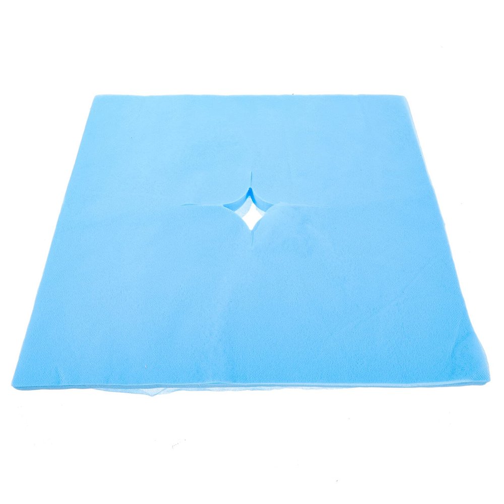 LALAFINA 100pcs Headrest Covers for Massage Tables Breathable Non-woven Face Pillow Cushions Hole Design for Salons and Spas