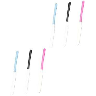 FRCOLOR 6pcs Makeup Artist Skincare Tool Stainless Steel Cosmetic Mixing Spatula Versatile Beauty Spatula for Foundation Makeup Practice Face