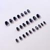 FRUJCDKI Cool Girl Black Gradient Diamond Press on Nails Coffin Rhinestones Fake Nails Full Cover Bling Acrylic French False Nails for Women and Girls 24PCS view 4