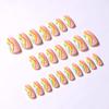 FRUJCDKI Rainbow Summer Press on Nails Coffin Rhinestones Fake Nails Full Cover Bling Acrylic French False Nails for Women and Girls 24PCS view 4