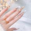 FRUJCDKI Diamond French Luxury Press on Nails Coffin Rhinestones Fake Nails Full Cover Bling Acrylic French False Nails for Women and Girls 24PCS view 4