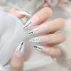 FRUJCDKI Alligator Diamond Press on Nails Coffin Rhinestones Fake Nails Full Cover Bling Acrylic French False Nails for Women and Girls 24PCS view 1