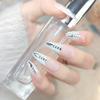 FRUJCDKI Alligator Diamond Press on Nails Coffin Rhinestones Fake Nails Full Cover Bling Acrylic French False Nails for Women and Girls 24PCS view 3