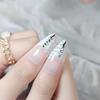 FRUJCDKI Alligator Diamond Press on Nails Coffin Rhinestones Fake Nails Full Cover Bling Acrylic French False Nails for Women and Girls 24PCS view 4