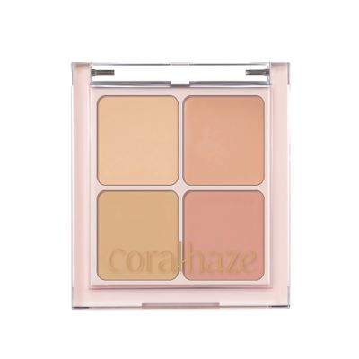 CORALHAZE Skin Fit Concealer Mix Palette, 4colors for Seamless Natural Coverage, Long-Lasting and Natural Lightweight Formula, Buildable Full Coverage for Dark Circles & Blemishes, Korean Makeup