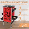 RED by Salon Trolley Cart, Multifunction 5 Drawer Hair Stylist Salon Station Rolling Cart Professional Hairdresser Hair Dye Storage Beauty Barber Moveable Station view 3