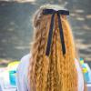Ambesi Hair Bow Hair Clips, White Navy Blue Long Tail French Ribbon Bows with Tassels, Bowknot Hair Barrettes for Women Girls, Dress Up Accessories for Birthday/Party/Show/Christmas view 3