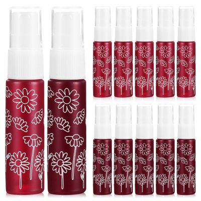 Beaupretty 12pcs Floral Print Perfume Spray Bottles Travel-friendly Atomizer Frosted Dispenser for Skincare and Cosmetics Leak-resistant and Lightweight
