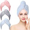 LIHONK Ultrafine Fiber Hair Towel with Strong Absorption, Suitable for Women's Fast Drying Hair Cap, with Buttons, Used for Drying Curly, Long and Thick Hair to Prevent Curling view 2