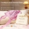 YANIBEST Silk Bonnet for Sleeping Women Adjustable Double Layer Satin Bonnet Reduce Friction Prevent Frizz Natural Curly Hair, Pink view 2