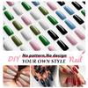 KQueenest Light Blue Press on Nails Long Medium Square, Sky Blue Fake Nails Medium Coffin, Glossy Sheer Color Acrylic Nails Press ons, Reusable Soft Gel Glue on Nails for Women Summer view 3