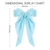 1PC Satin Hair Bows for Women Large Hair Barrettes Ribbon for Girls Giant Long Bow Hair Clips Ponytail Holder Silk Big Hair Clips Accessories for Women(Blue) view 3