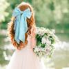 1PC Satin Hair Bows for Women Large Hair Barrettes Ribbon for Girls Giant Long Bow Hair Clips Ponytail Holder Silk Big Hair Clips Accessories for Women(Blue) view 4