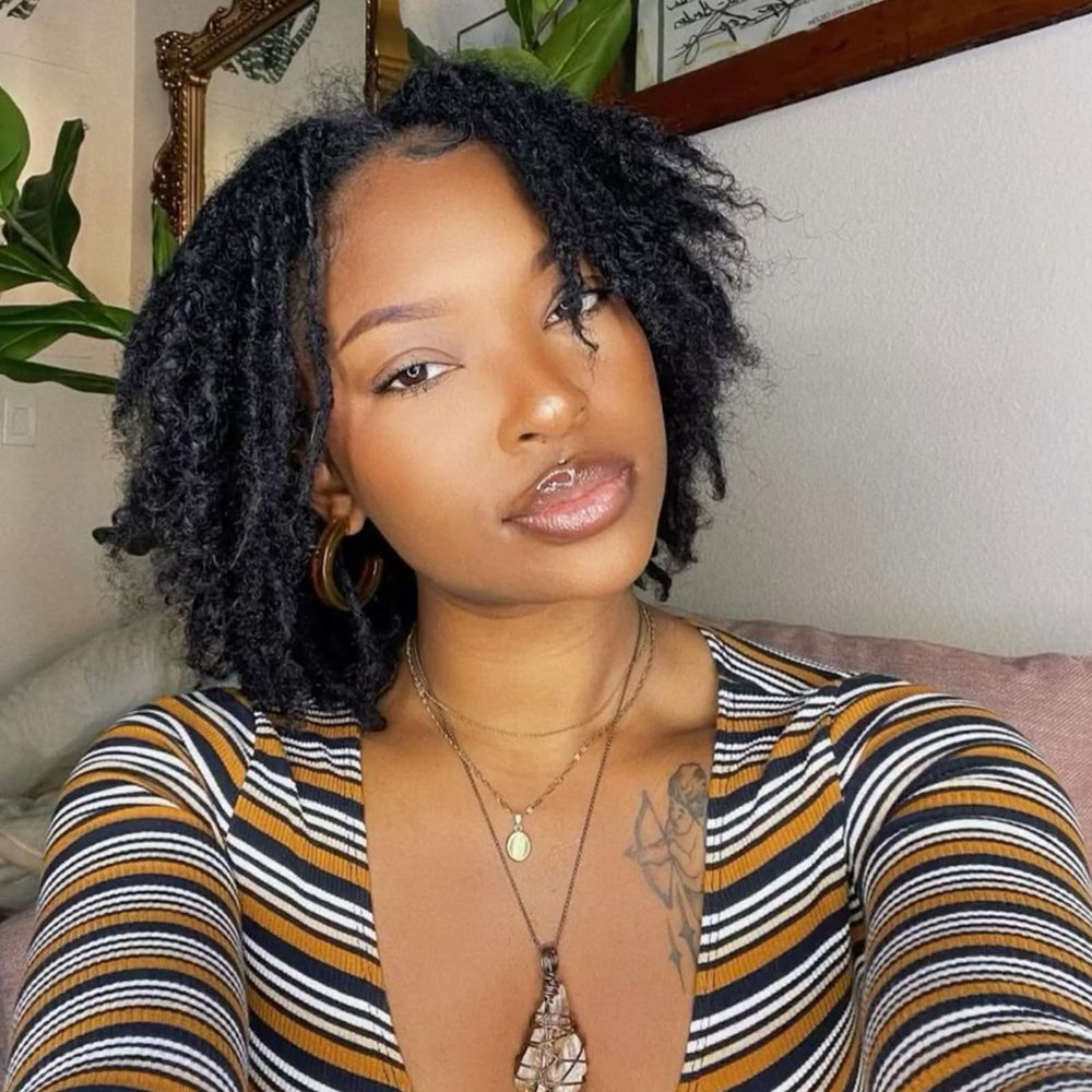 0.2 cm Width 8 Inch 40 Strands Human Hair Loc Extensions, Natural Black 100% Full Handmade Permanent Real Human Hair Dreadlock Extensions for Women/Men/Kids Can Be Dyed Bleached Curled Twisted