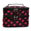 FLO-MOTOR Multifunction Dual Compartment Travel Portable Handle Makeup Cosmetic Bag Dot Pattern Storage Organizer Toiletry Case for Men for Brushes Toiletry Jewelry Storage view 1