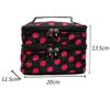 FLO-MOTOR Multifunction Dual Compartment Travel Portable Handle Makeup Cosmetic Bag Dot Pattern Storage Organizer Toiletry Case for Men for Brushes Toiletry Jewelry Storage view 3