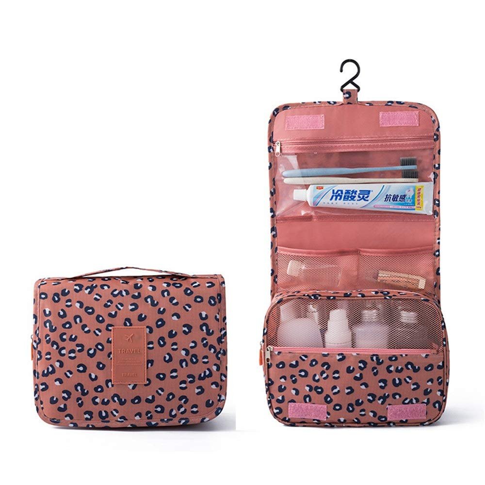 FLO-MOTOR Home Multifunction Travel Portable Hanging Makeup Cosmetic Bag Storage Bathroom Shower Organizer Toiletry Case Holder w Handle for Brushes Toiletry Jewelry Storage