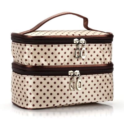 FLO-MOTOR Travel Portable Makeup Cosmetic Bag Point Dot Pattern Storage Organizer Multifunction Toiletry Case for Men for Brushes Toiletry Jewelry Storage