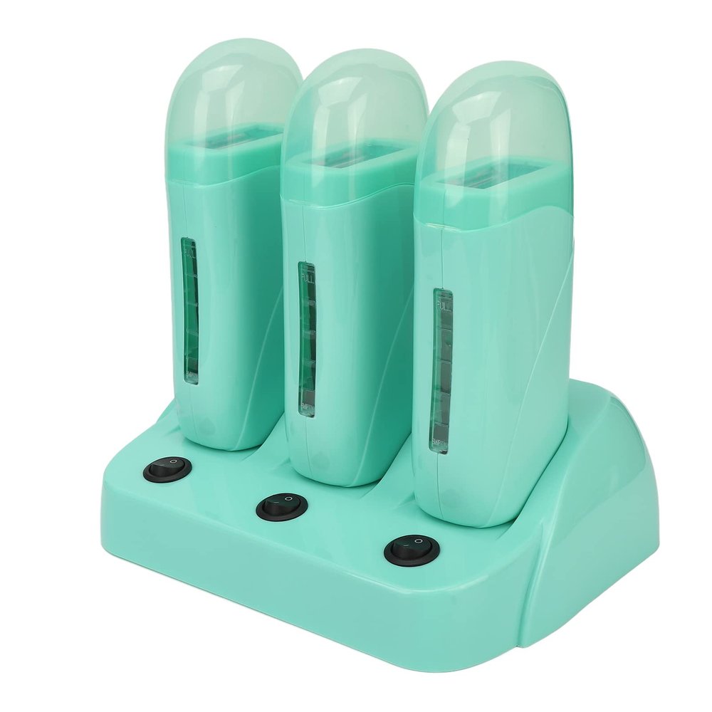 3pcs Roll On Depilatory Wax Warmer for Men Women, Electric Hair Removal Wax Warmer with Base for Armpit Legs