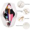 2PCS Bride to be Patch Letter Makeup Bag Bridal Shower Gifts for Engagement Wedding Bachelorette Bridesmaid Gifts for Bride Mrs Pearl Rhinestone Travel Bag White PU Leather Make Up Bag Pouch for Purse view 3