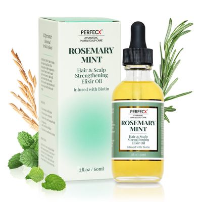 Perfecx - Rosemary Mint Hair & Scalp Strengthening Elixir with Biotin, 2 fl oz