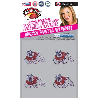 Fan-A-Peel Fresno State Waterless Temporary Tattoos - Hypoallergenic Peel and Stick Waterproof Temporary Tattoos, Glitter - Officially Licensed
