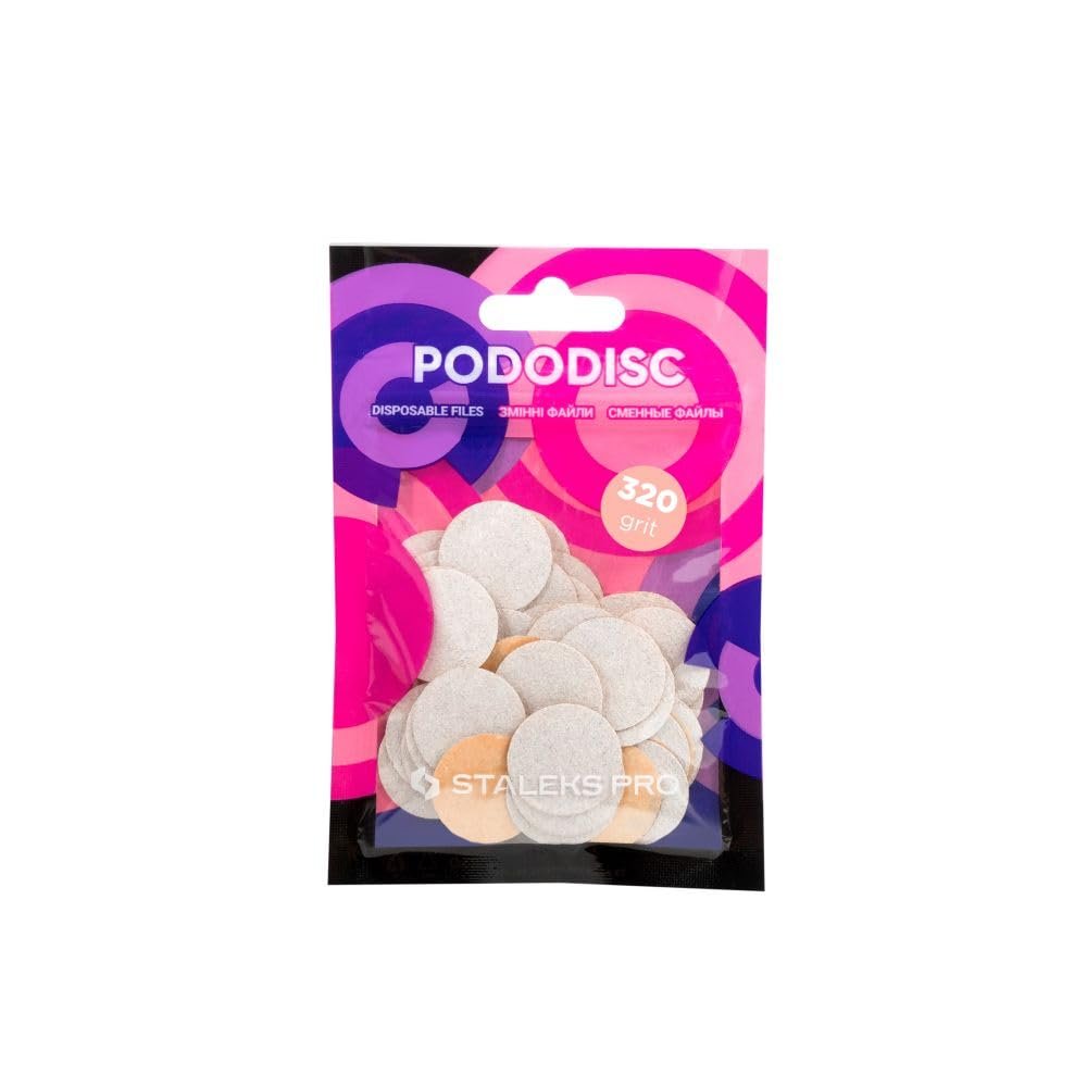 STALEKS PRO Expert Disposable Abrasives Compatible Only with PODODISC M Expert 320 Grit 50 Pcs Abrasive Files for Polishing & Long-Term Smoothness on Pedicure Discs