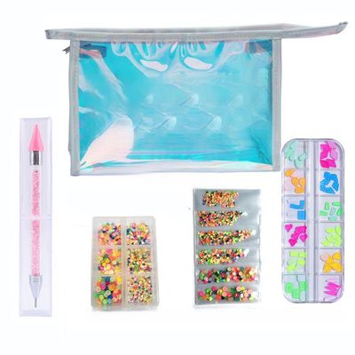 Nail Art Rhinestone Set Glass Crystals Stones Decorations Ab Flat Back 3D Mixed Nail Art Rhinestone Set Foil Mirror Bag