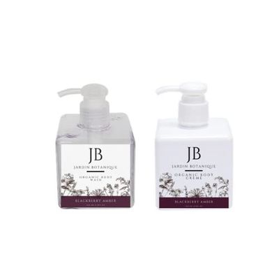Blackberry Amber Organic Body Wash & Body Crme Set (8 Oz Body Wash & Crme Bottles)