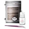 Eyebrow Extensions Kit with 1 x Trays of Mink Eyebrows in Dark Brown Comes on Mixed Length Trays 5-8 mm Mix, Eyebrow Extension Glue Clear & Extension Tweezers (Dark Brown, Violet Tweezer) view 1