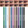 12Pcs Colored Gel Glitter Eyeliner Pencils Set Dark Light Emerald Green Sky Royal Blue Black White Pink Purple Brown Gold Eyeliner Pencils Eye Liner Liquid Liner Waterproof Smudge Proof delineadores view 1