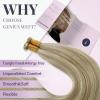 Fshine Genius Weft Highlight Human Hair Genius Weft Ash Blonde and Golden Blonde Sew in 22 Inch 60g Real Human Hair Extensions for Women view 3