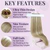 Fshine Genius Weft Highlight Human Hair Genius Weft Ash Blonde and Golden Blonde Sew in 22 Inch 60g Real Human Hair Extensions for Women view 4