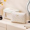 HBselect Quilted Makeup Bag, 3PCS Cotton Large Travel Makeup Bag, Cute Floral Coquette Make up Bag Cosmetic Bag Toiletry Bag for Women Girls view 4